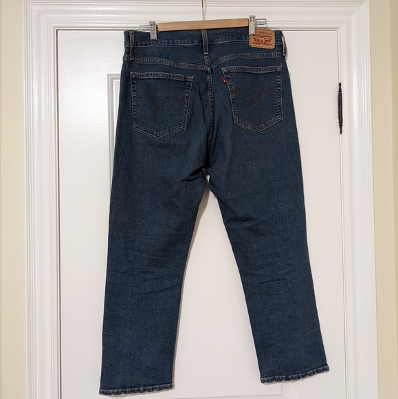 Levi’s Wedgie Jeans Straight Leg High Rise Button Fly Blue Size 32 - Picture 4 of 6